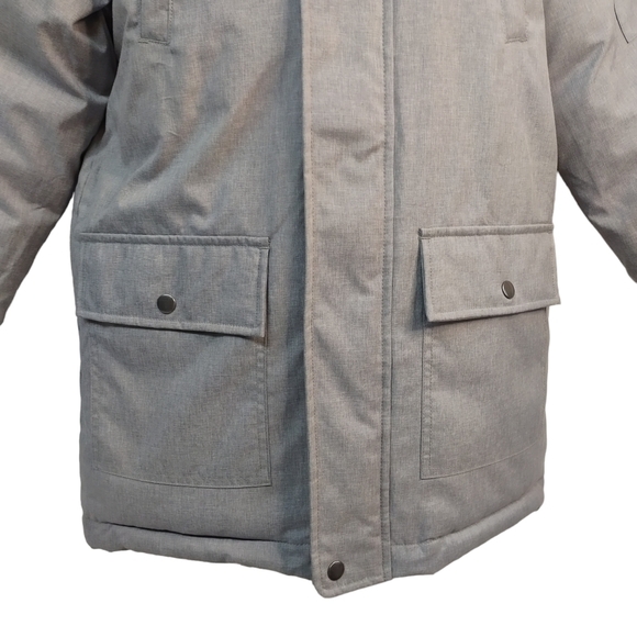 Swiss Tech Boy's Gray Winter Parka Faux Fur Jacket Size L (10/12) - Picture 5 of 12